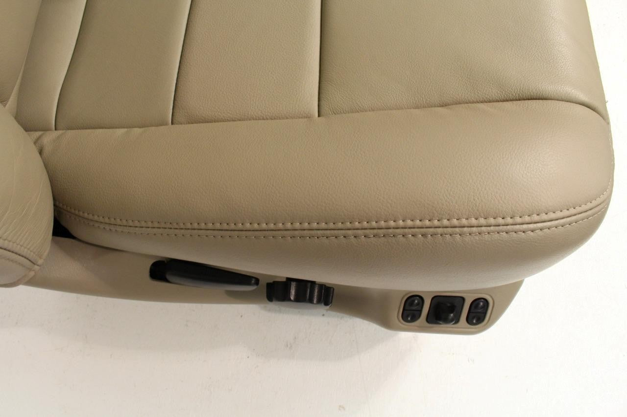 99-10 Ford F250 F350 Excursion Seats Tan Leather Power Front Bench Super Duty