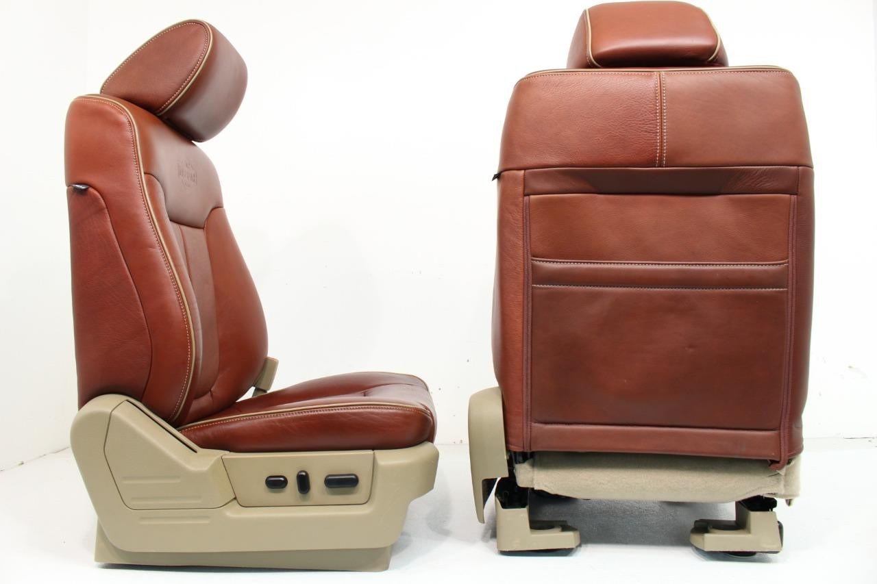 2009 - 2014 Ford F150 King Ranch Seats, Front & Rear, Leather Heated Cool Brown