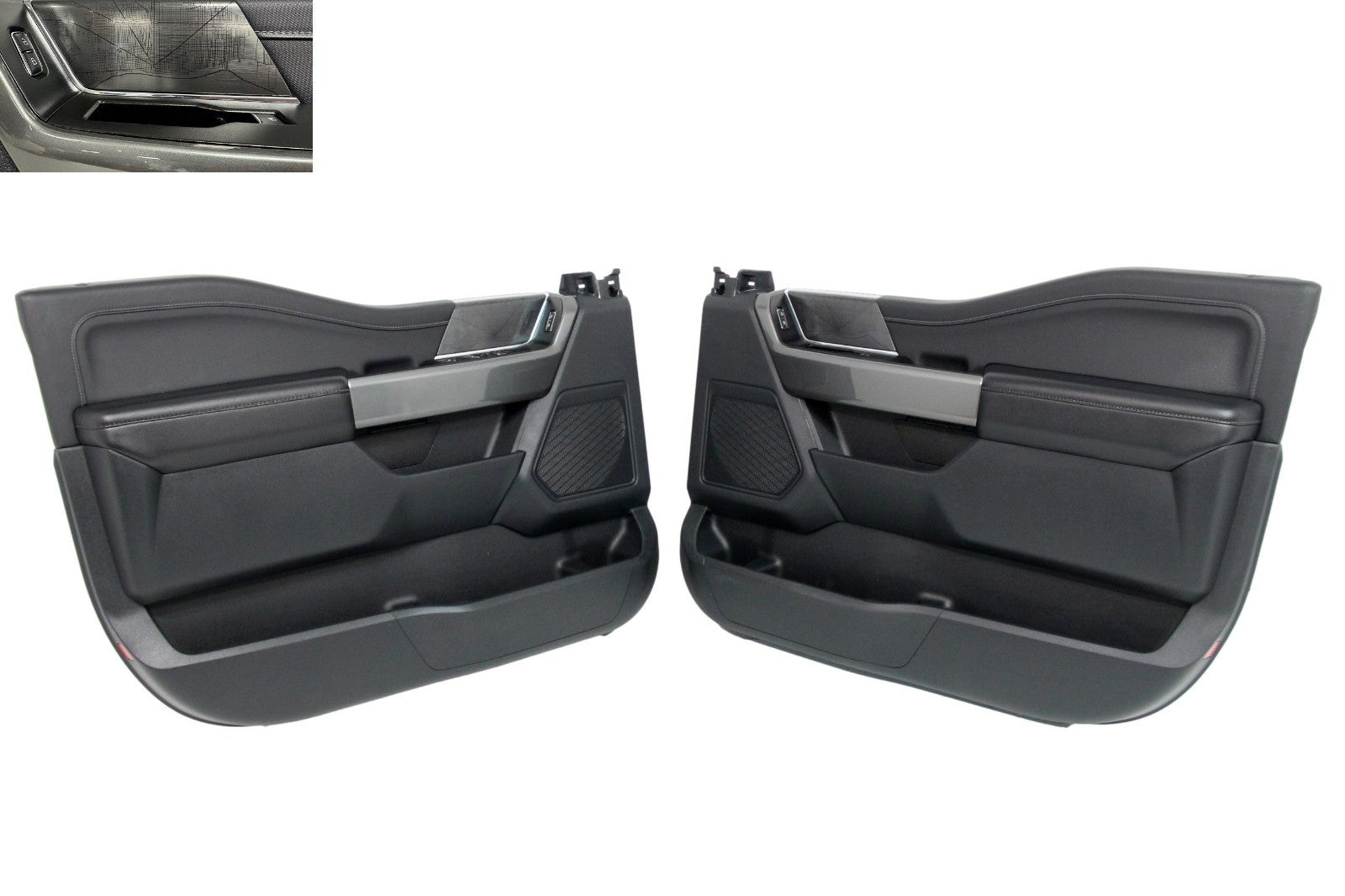 2021-2026 Ford F-150 Lariat Front Door Panel Pair, Black B&O Sound Ambient OEM