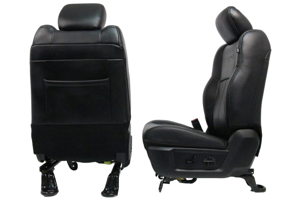 2002 - 2018 Ram Front Seats, Laramie Black Leather Heated Cooled w/ Memory