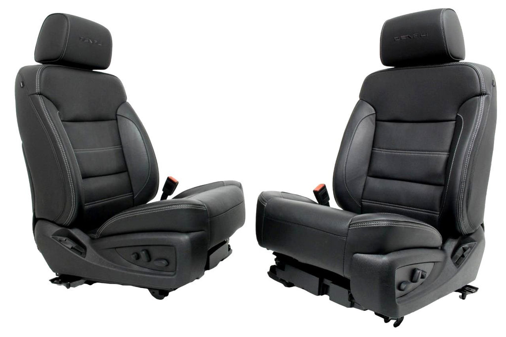 2015-2017 GMC Yukon Denali Front Seats, OEM Black Leather Heated Cooled