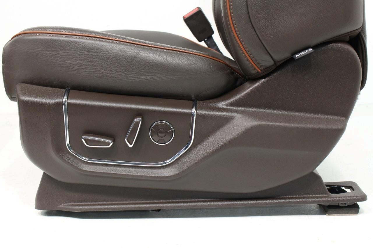 2015-2022 Ford F150 Super Duty Seats Set, King Ranch Java Brown Leather Crew Cab