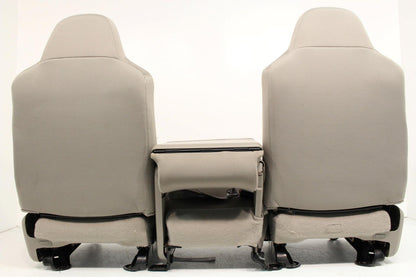 1999-2010 Ford Super Duty Stone Gray Cloth Bucket Seats with Folding Jump Seat