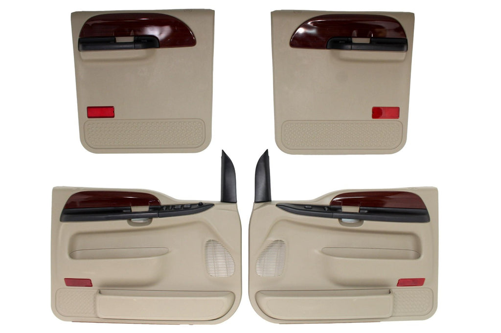 1999 - 2007 Ford Super Duty Door Panels, Crew Cab Full Set, Lariat Tan OEM Mint