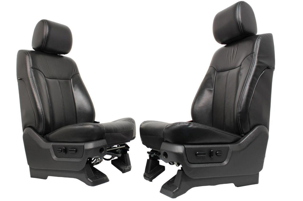 1999 - 2016 Ford Super Duty Front Seats, Lariat Black Leather, Power Heat Cool