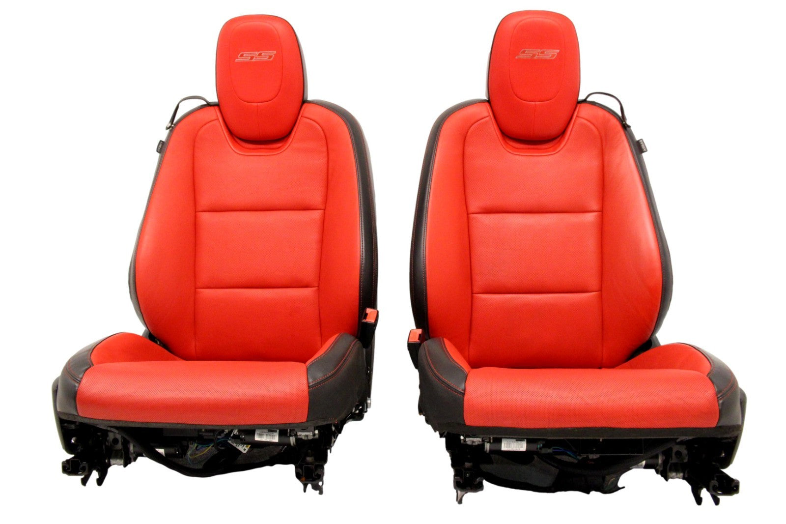 2010 - 2015 Chevrolet Camaro SS Seats Set, Inferno Orange Leather Heated 2SS