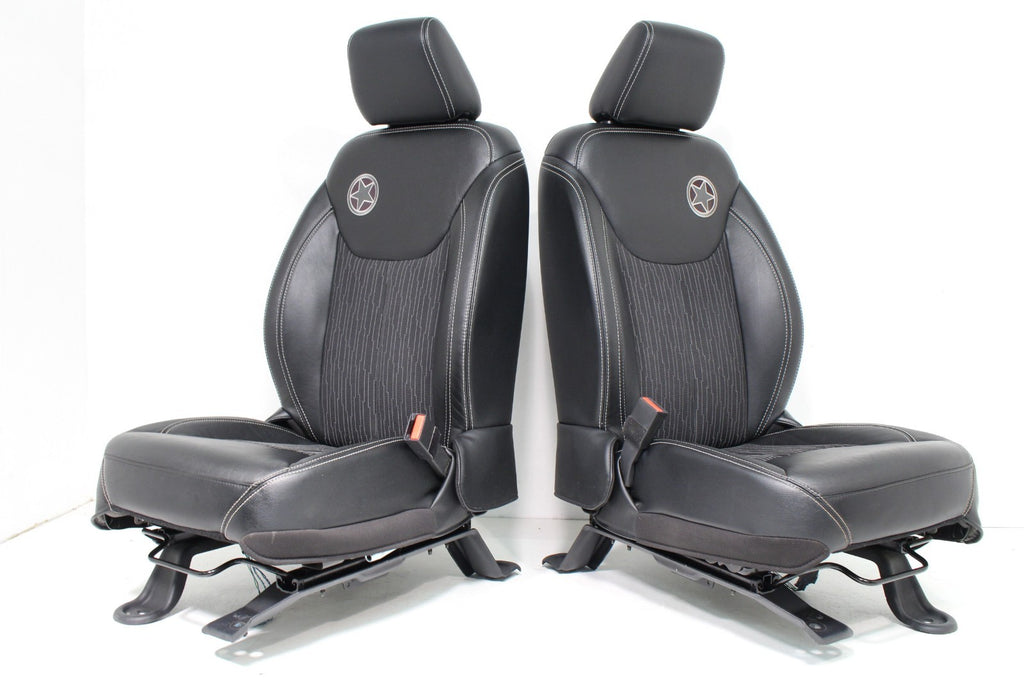 07-18 Jeep Wrangler JKU Freedom Edition Seats, Oscar Mike Black Leather Full Set