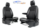 2015 - 12021 Ford Transit 150 250 350 Van Vinyl Front Bucket Seats Black Armrest