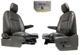 2015 - 2026 Ford Transit Front Seats, Black Leather w/ Heated Power Driver Seat
