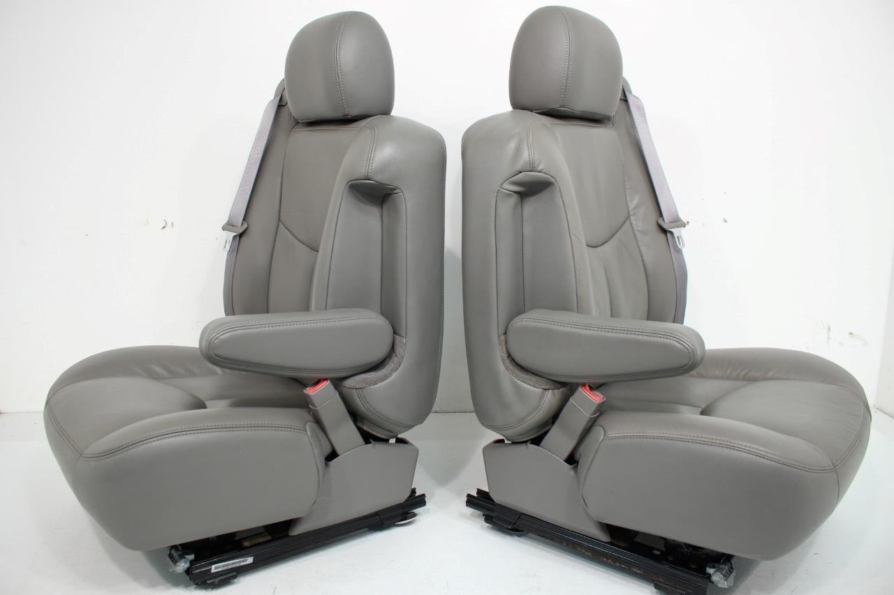 99-06 Chevy Silverado Sierra Tahoe Yukon Seats, Pewter Gray Leather Power Heated
