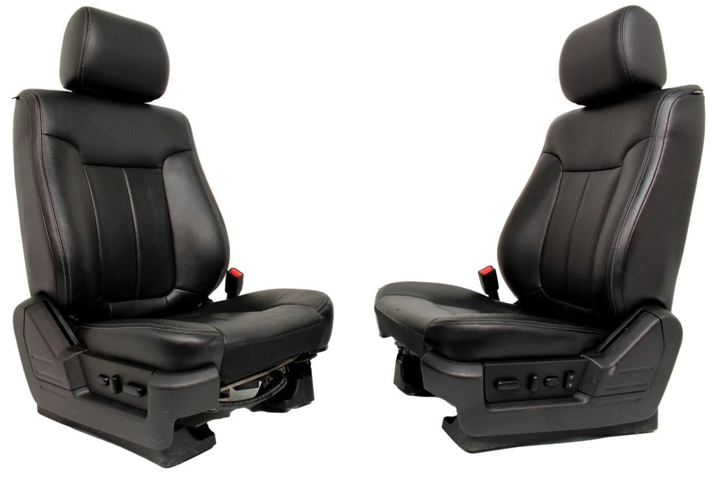 2009 - 2014 Ford F150 Front Seats, Lariat Black Leather, Heated Cooled OEM