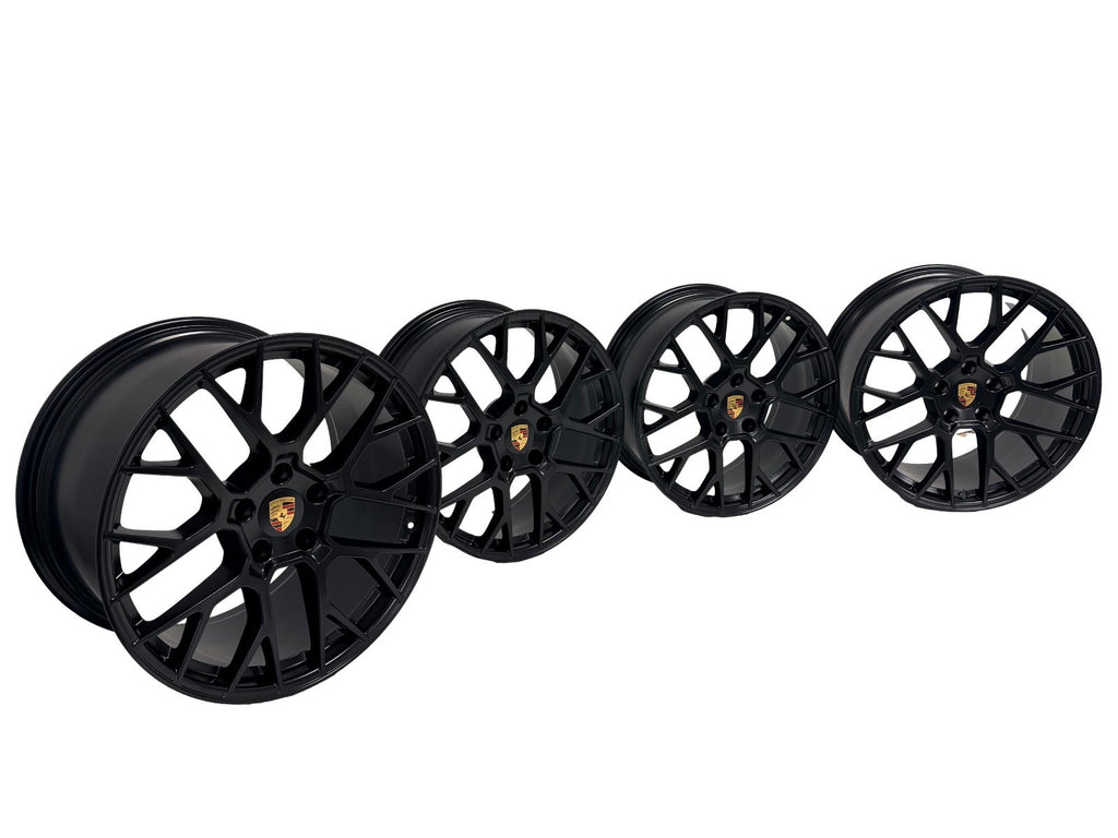 Porsche 911 992 RS Spyder Design 20"/21" Staggered Wheel Set Black w/ TPMS Lugs