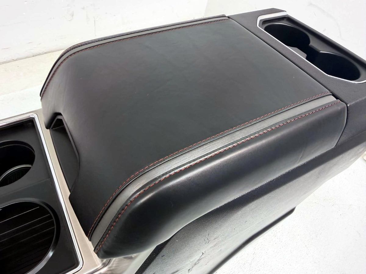 15-22 Ford F150 Super Duty Center Console Black Platinum Red Stitch w/o Shifter