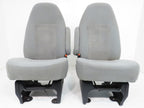 Ford Econoline Front Bucket Seats, Gray Cloth w/ Folding Armrests, Fits 1997+