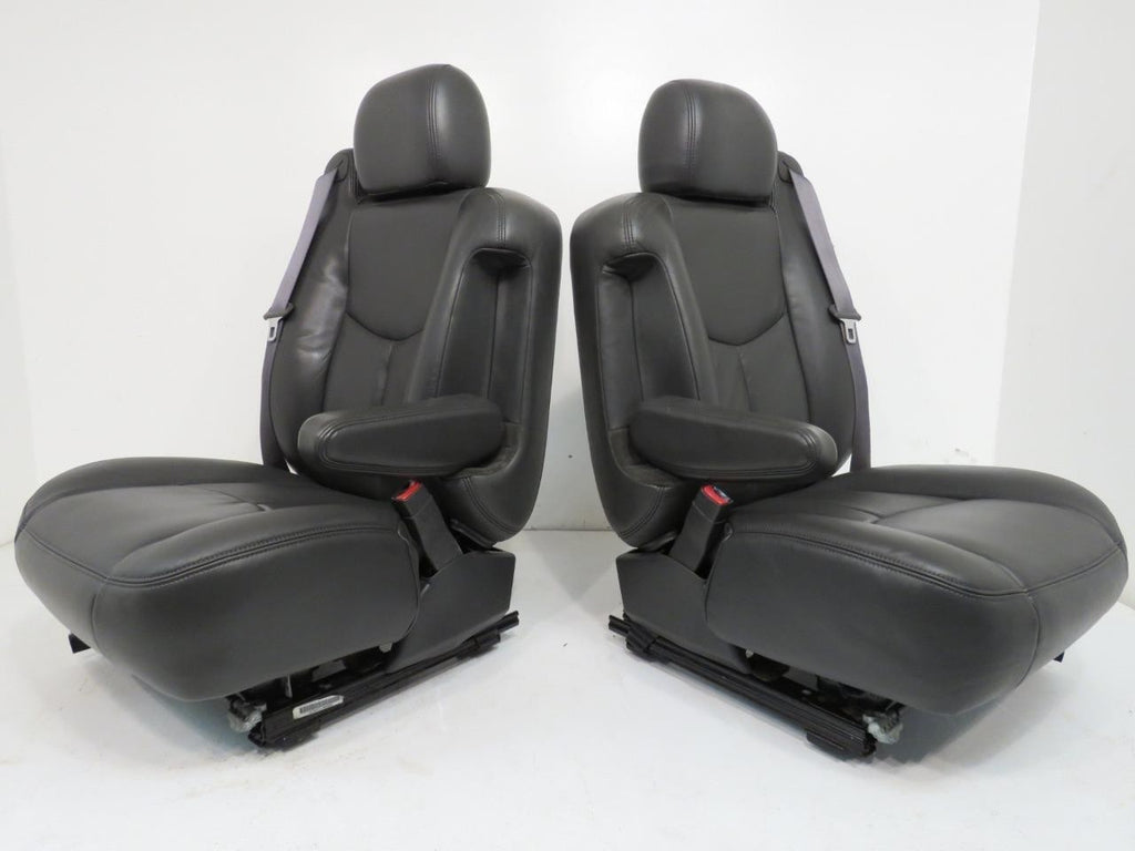 2003 - 2007 Sierra Silverado HD Seats, Dark Pewter Leather, Full Set Crew Cab