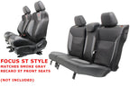 2012 - 2018 Ford Focus ST Recaro Rear Seats, Black Leather Smoke Gray Cloth