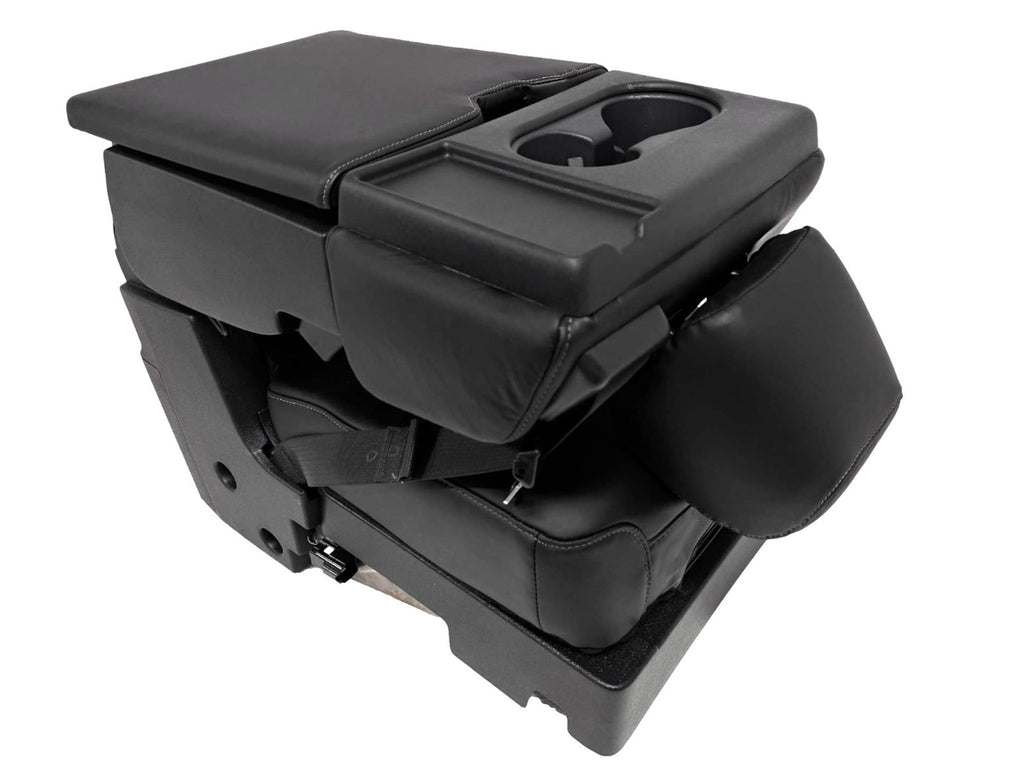 2015-2025 F150 Super Duty Console → Jump Seat Conversion Kit Black Leather Gray