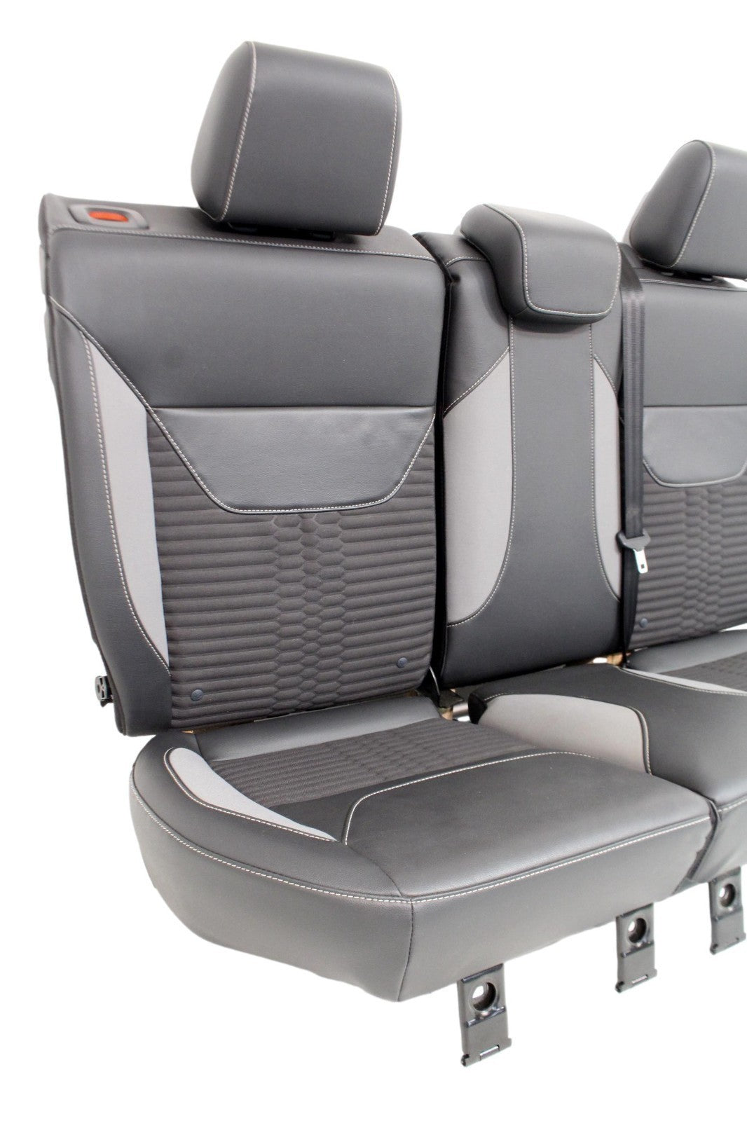 2012 - 2018 Ford Focus ST Recaro Rear Seats, Black Leather Smoke Gray Cloth