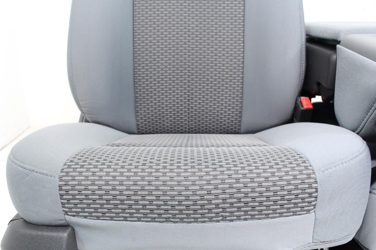 1999 - 2016 Ford Super Duty Front Seats, XLT Steel Gray Cloth Power w/ Jumpseat