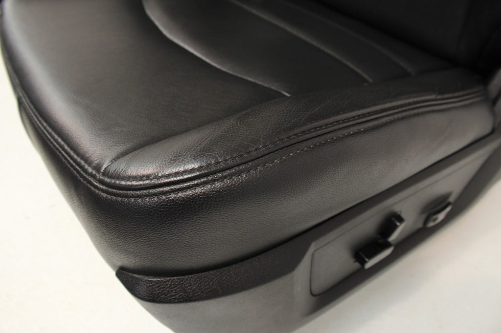 2002 - 2018 Dodge Ram Seats Set, Crew Cab Roadwire Black Leather w/ Power Driver