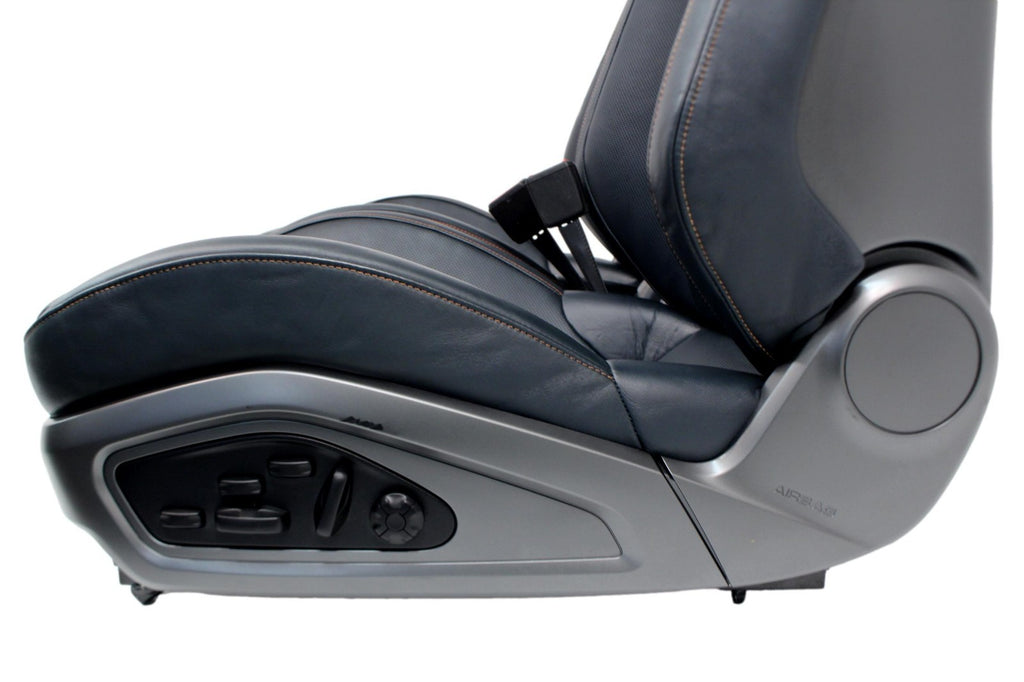 2020 2024 Porsche 911 992 Sport Seats 18-Way Graphite Blue Leather Cognac Stitch