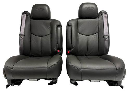 1999 - 2006 Chevy Silverado SS Front Seats, New Leather Dark Pewter Power Heated
