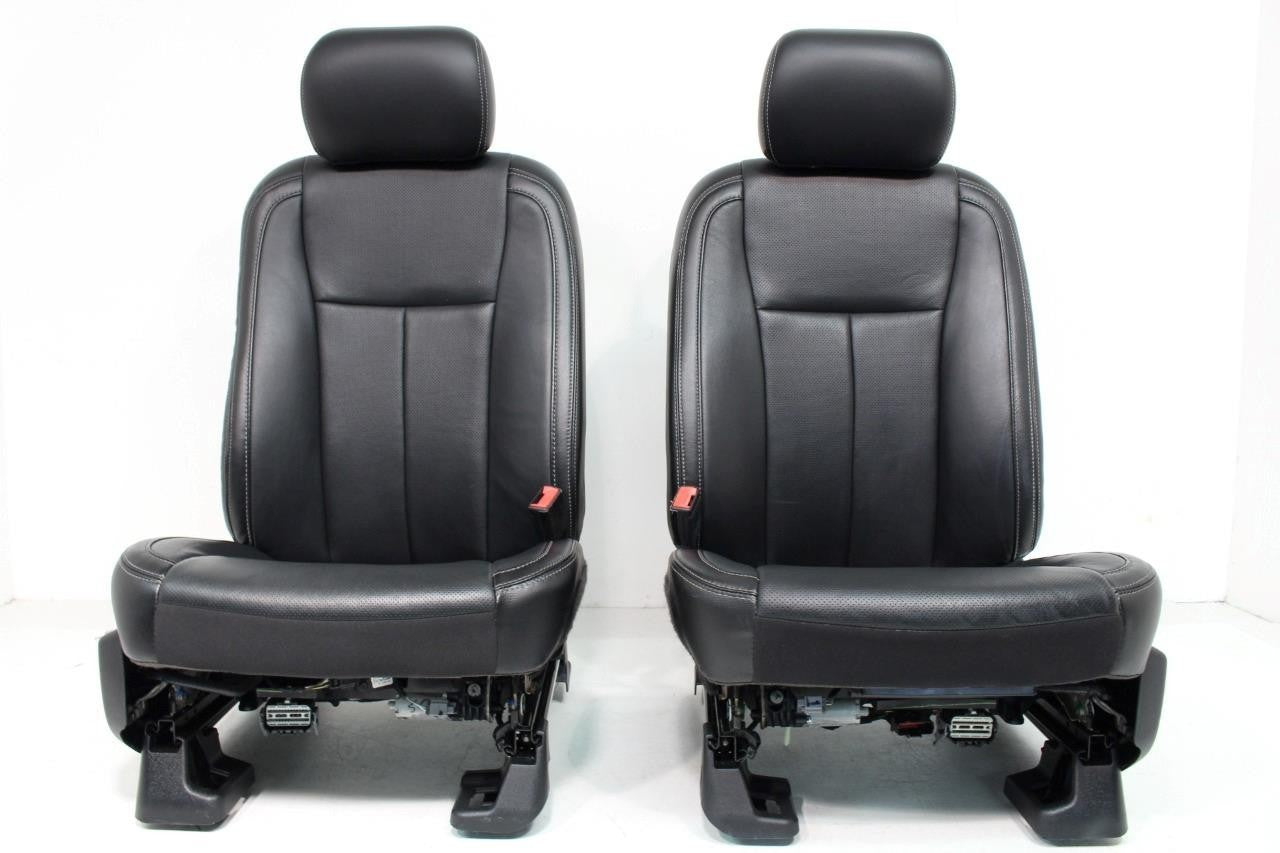 2015 - 2022 Ford F-150 Super Duty Front Seats, Lariat Black Leather Heated Cool
