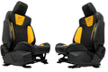 2012 - 2018 Ford Focus Recaro Front Seats, Black Leather Tangerine Orange Cloth