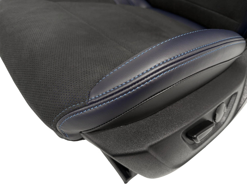 24-26 Mustang Dark Horse Coupe Seats Set, Black Indigo Blue Leather Suede