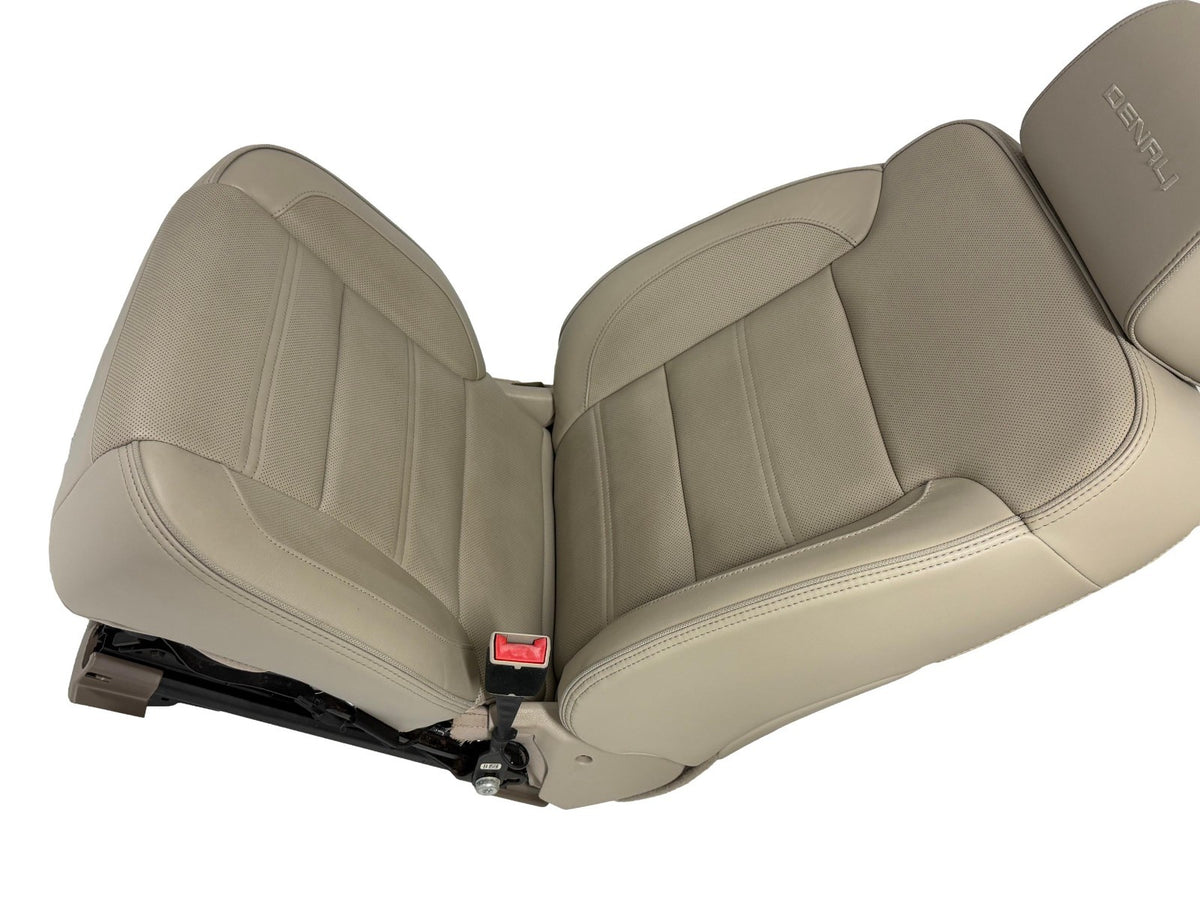 2015 - 2016 GMC Yukon Denali Front Seats, Shale Leather Heated Cooled, Fits OBS