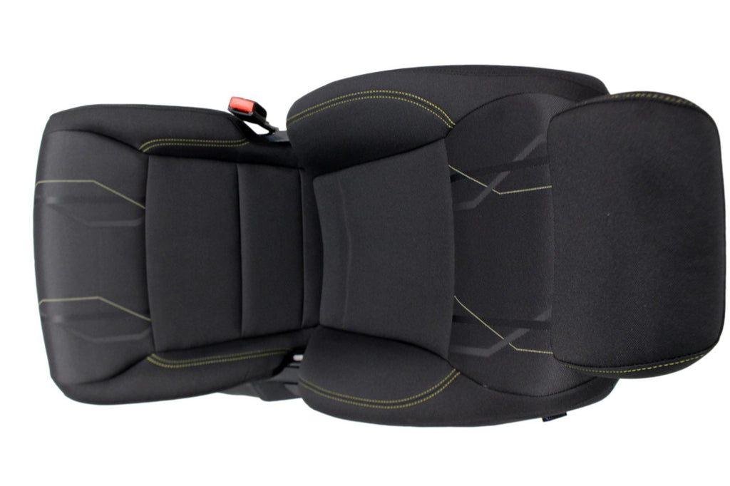 2015+ Ford F150 & Super Duty Seats, Manual STX Black Cloth w/ Lime Green Stitch