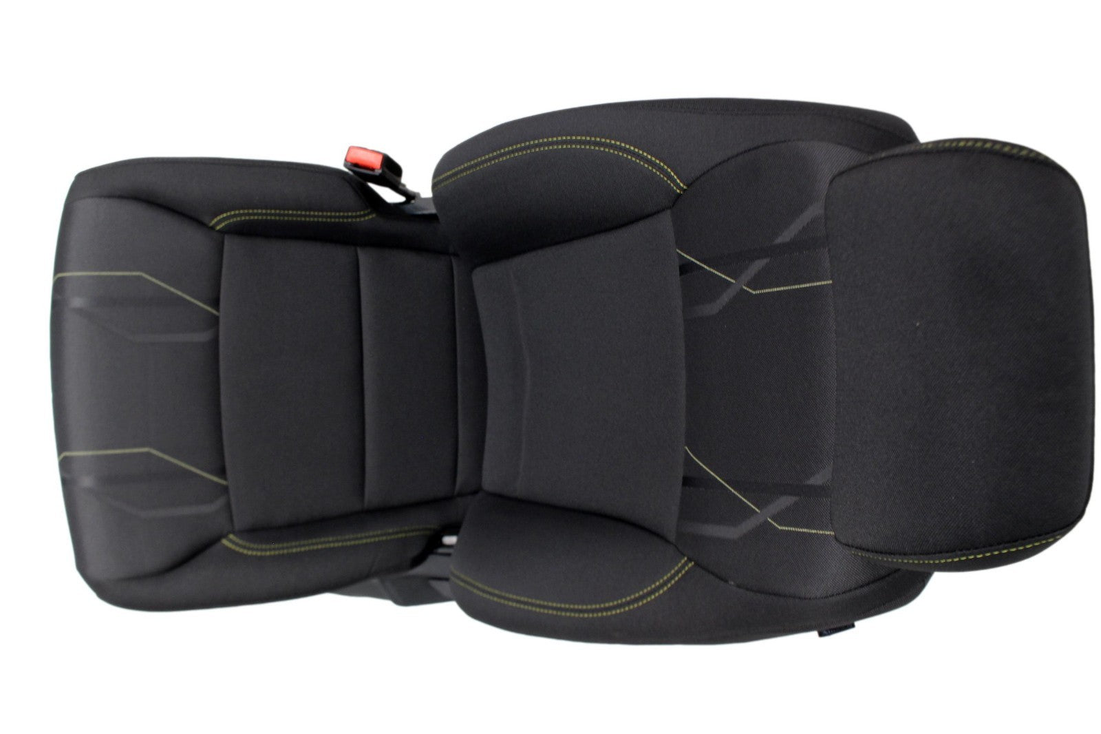 2015+ Ford F150 & Super Duty Seats, Manual STX Black Cloth w/ Lime Green Stitch