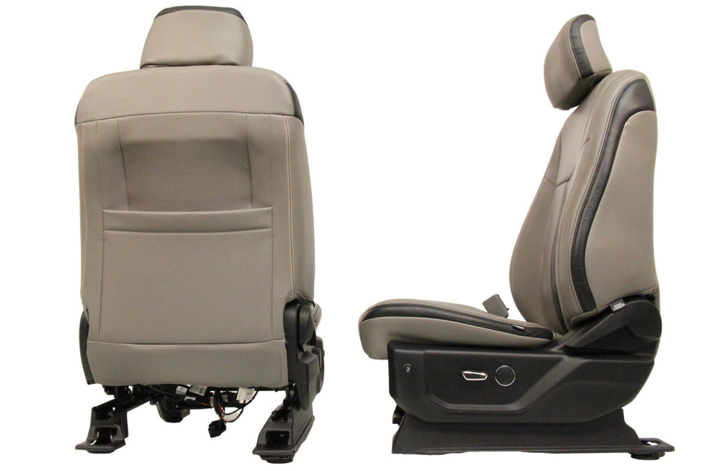 2015-2022 Ford F150 Super Duty Supercab Seats, XLT w/ Katzkin Earth Gray Leather