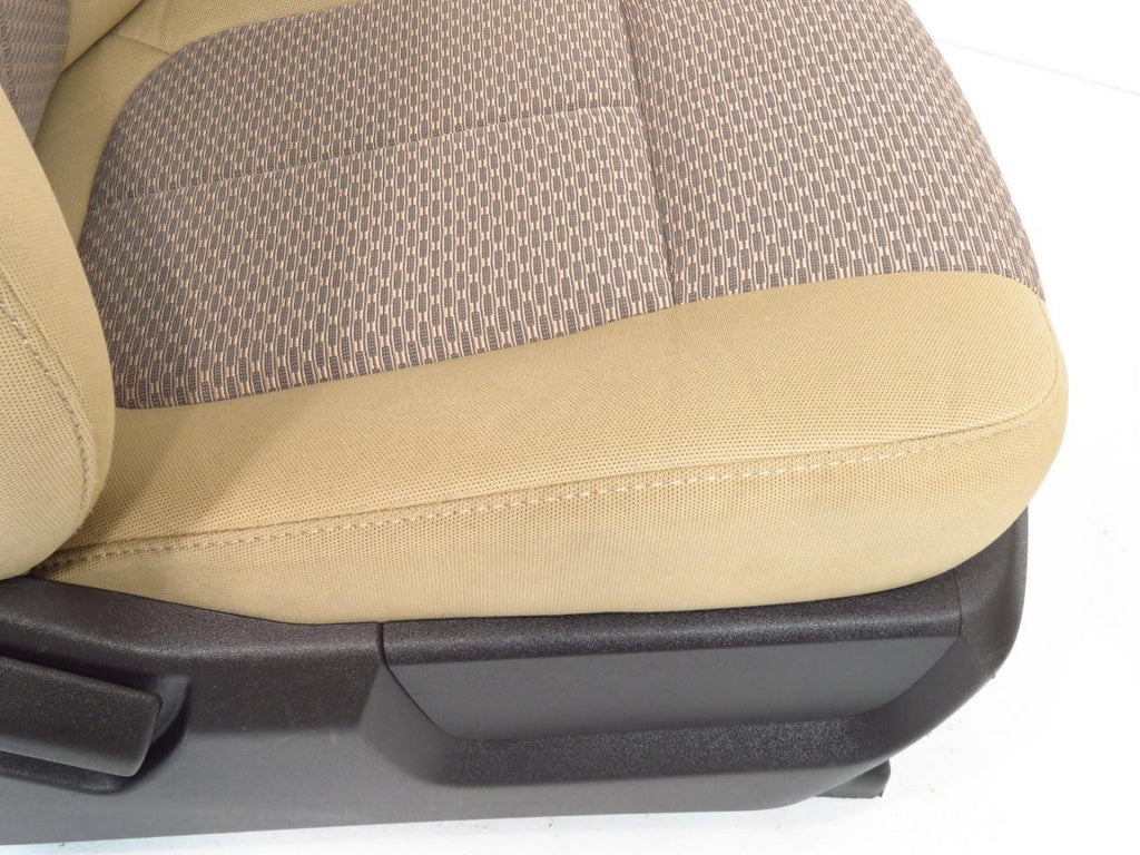 1999 - 2016 Ford Super Duty Front Seats, XLT Adobe Tan Cloth w/Power Driver OEM