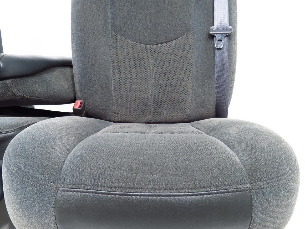 1999 - 2006 GM Sierra Silverado Front Seats Set, Manual Dark Gray Cloth 40-20-40