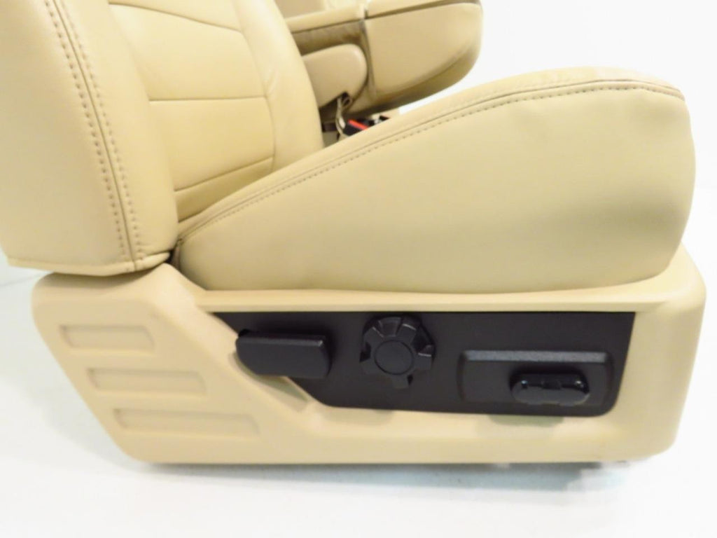 2008 - 2010 Ford Super Duty Front Seats w/ Jump, Lariat Tan Leather Heated Power