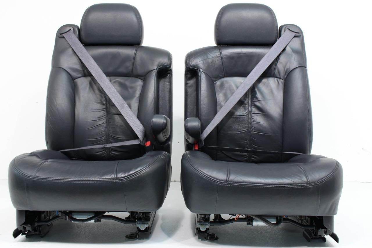 1999 - 2002 GMC Sierra Chevy Silverado Seats, Graphite Off-Black Leather, Power
