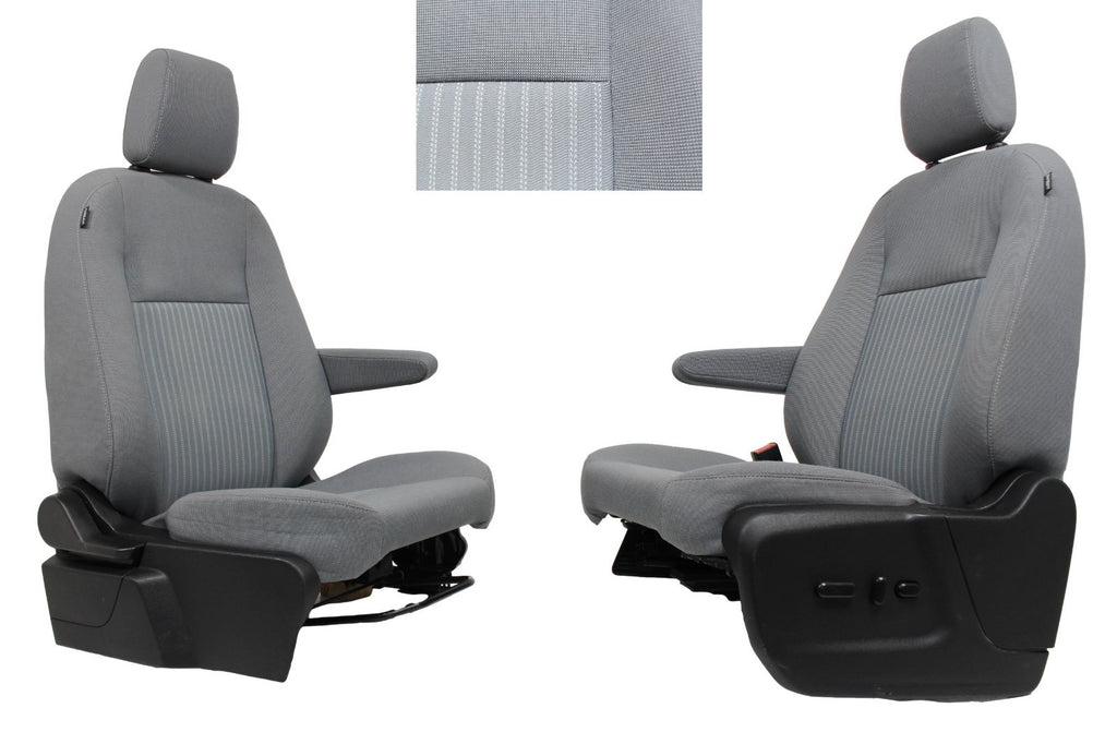 2015 - 2024 Ford Transit Front Seats, Gray Cloth w/ 10-Way Power Driver Seat