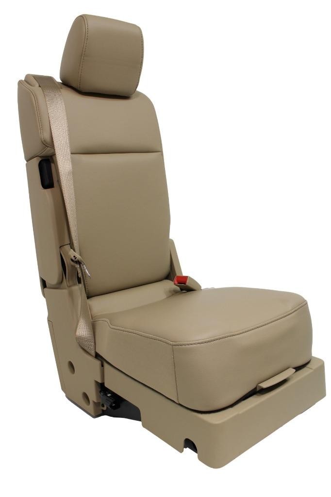 15-24 Ford F150 & Super Duty Jump Seat, Tan Leather w/ Dash Install Kit Brackets