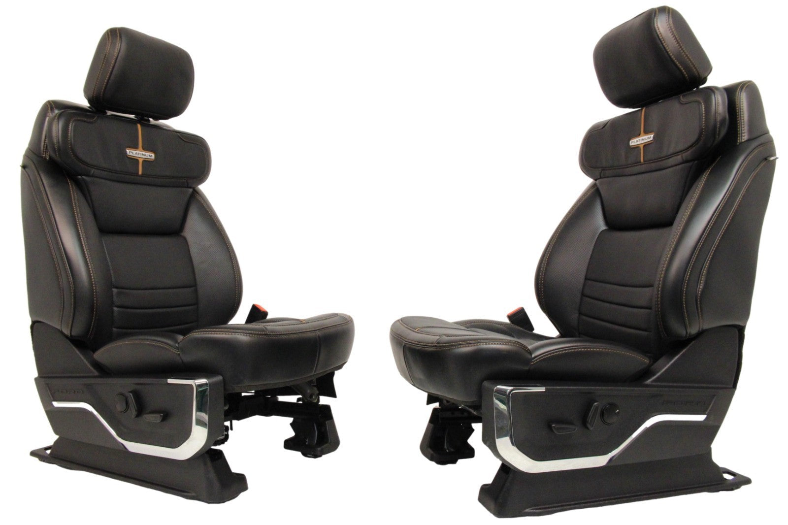 2023 + Ford Super Duty Platinum Front Seats, Black Leather Max Recline Massaging