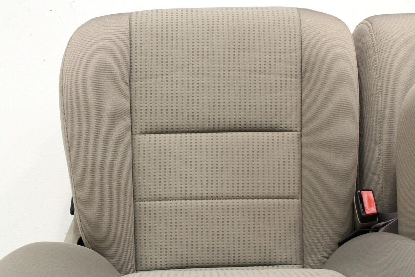 1999-2010 Ford Super Duty Stone Gray Cloth Bucket Seats with Folding Jump Seat