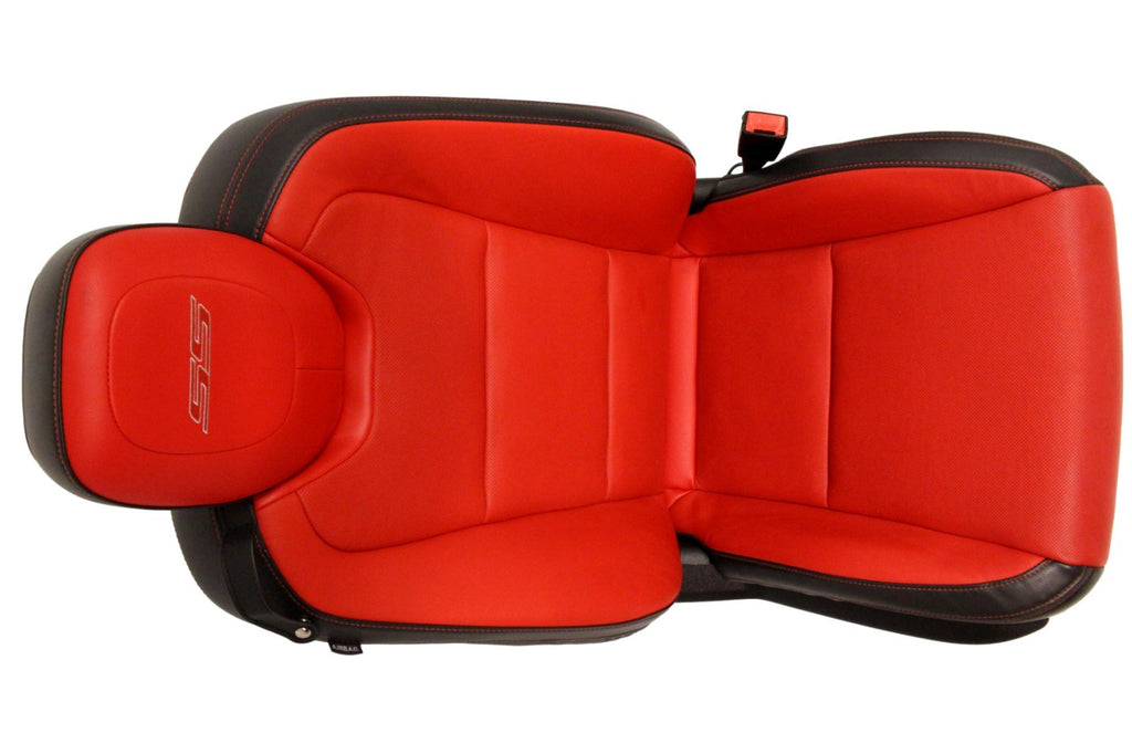 2010 - 2015 Chevrolet Camaro SS Seats Set, Inferno Orange Leather Heated 2SS