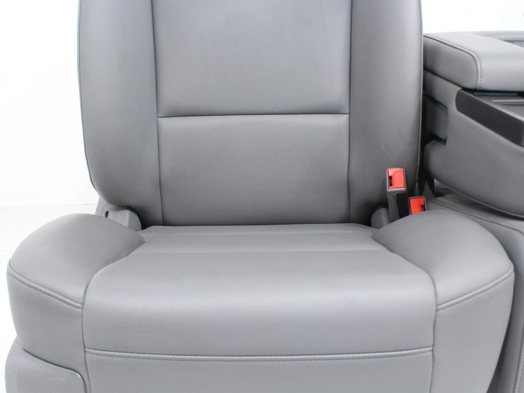 2014 - 2019 Sierra Chevy Silverado Front Seats Set, Work Truck Bench Gray Vinyl
