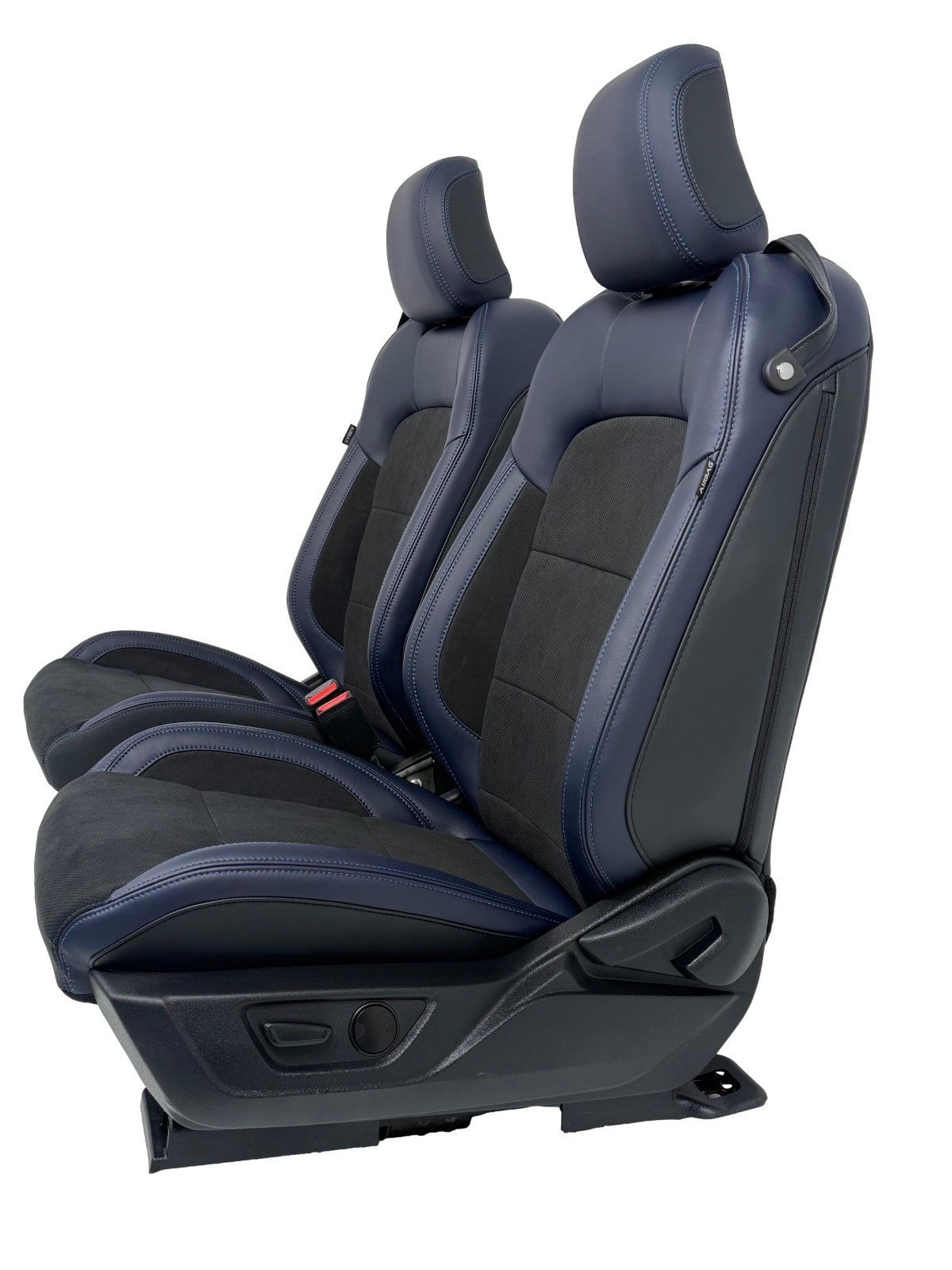 24-26 Mustang Dark Horse Coupe Seats Set, Black Indigo Blue Leather Suede