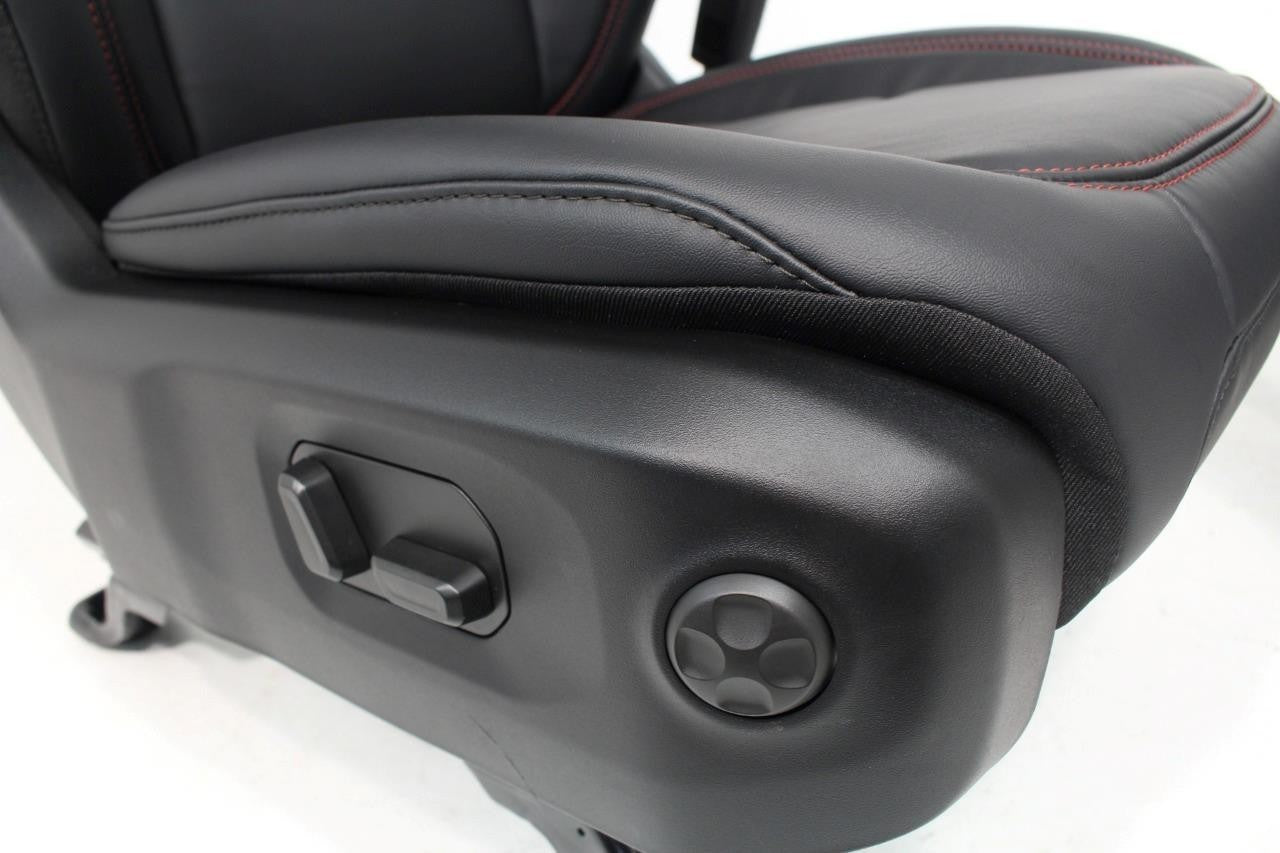 18 - 26 Jeep JL JLU JT Wrangler Front Seats, Rubicon Black Nappa Leather w/ Red