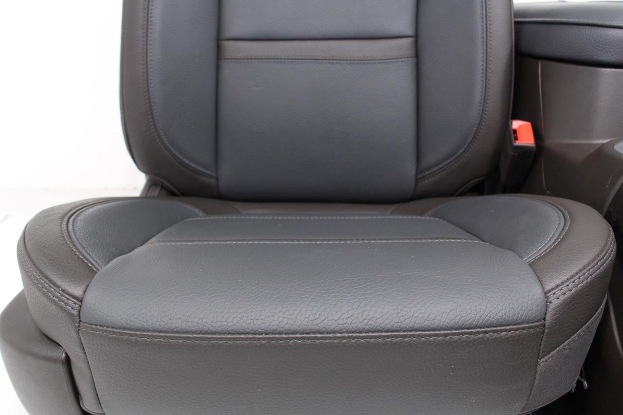 20-22 Sierra Denali Leather Seats Heated Cooled Door Panels Console, Brown Blue