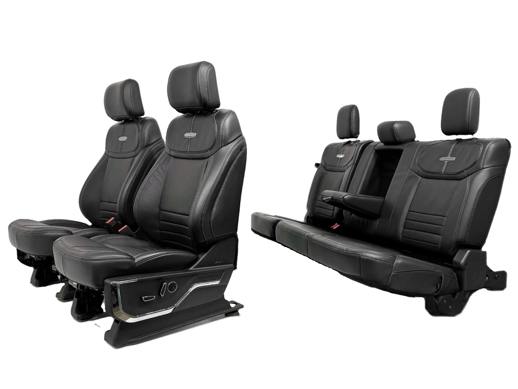 2021 - 2026 F-150 Super Duty Platinum Seats Set, Black Leather Gray Massaging