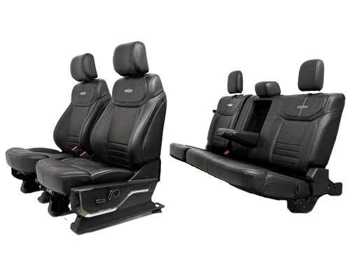 2021 - 2026 F-150 Super Duty Platinum Seats Set, Black Leather Gray Massaging