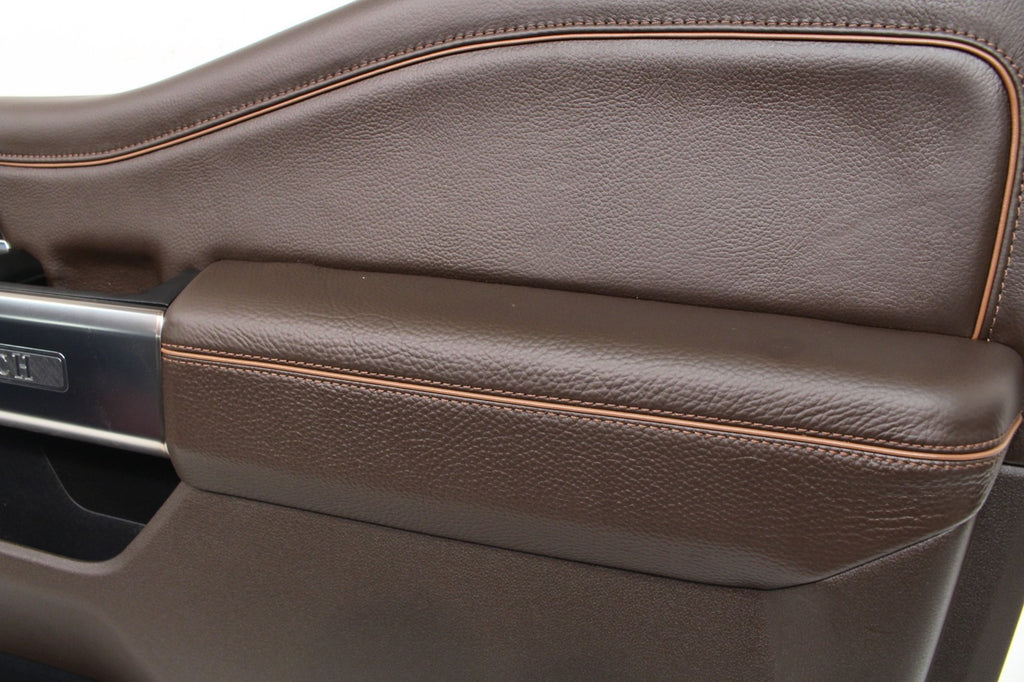 2023 - 2025 Ford Super Duty King Ranch Door Panels, Full Set, Brown Leather OEM