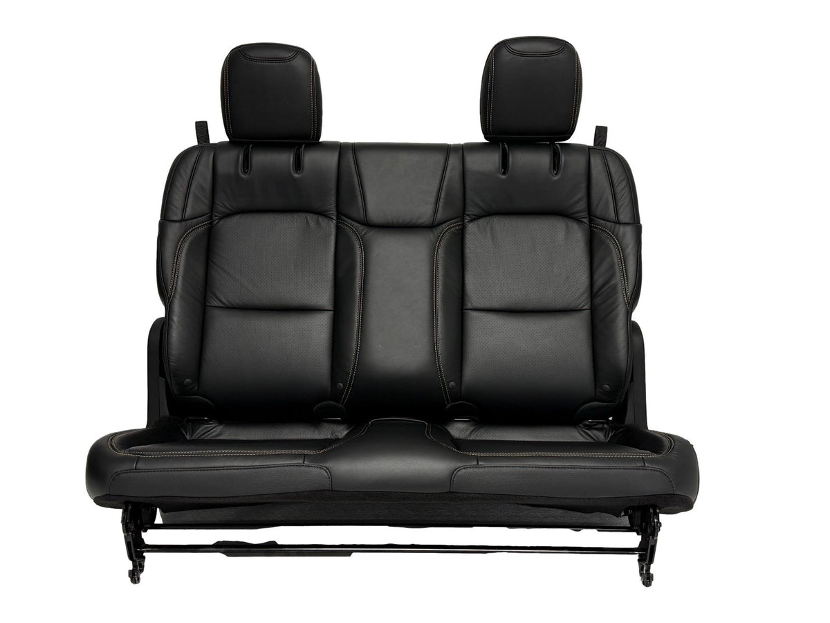 2018 - 2026 Jeep Wrangler JL Seats Set, 2-Door MOPAR Black Leather Orange Stitch